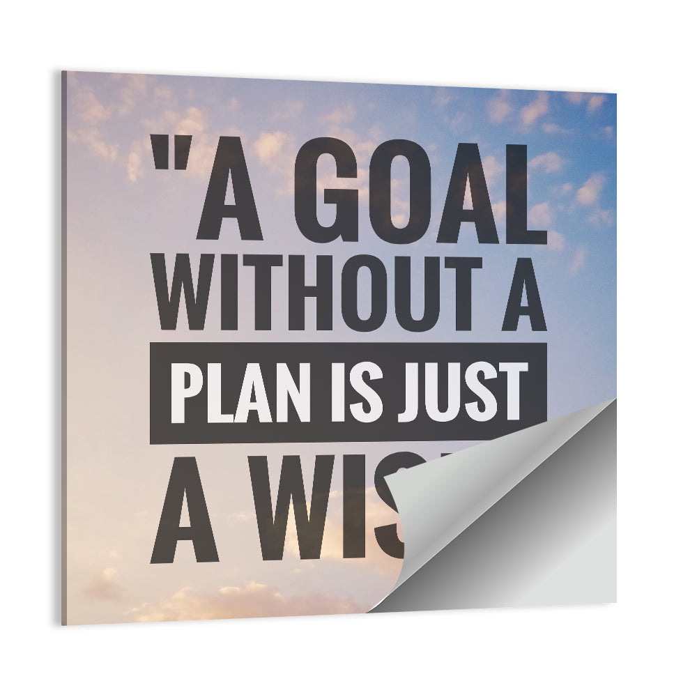 "A goal without a plan is just a wish" Quote Wall Art
