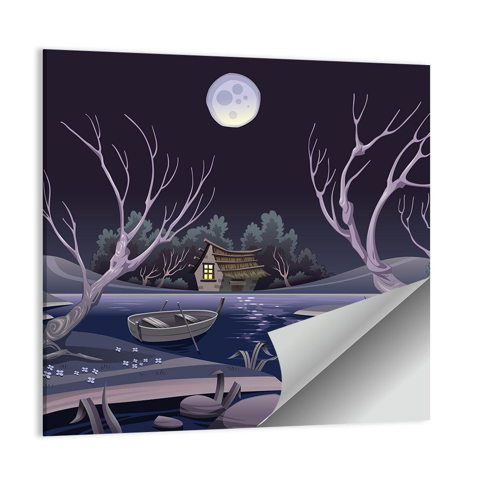 Pond In Night Wall Art