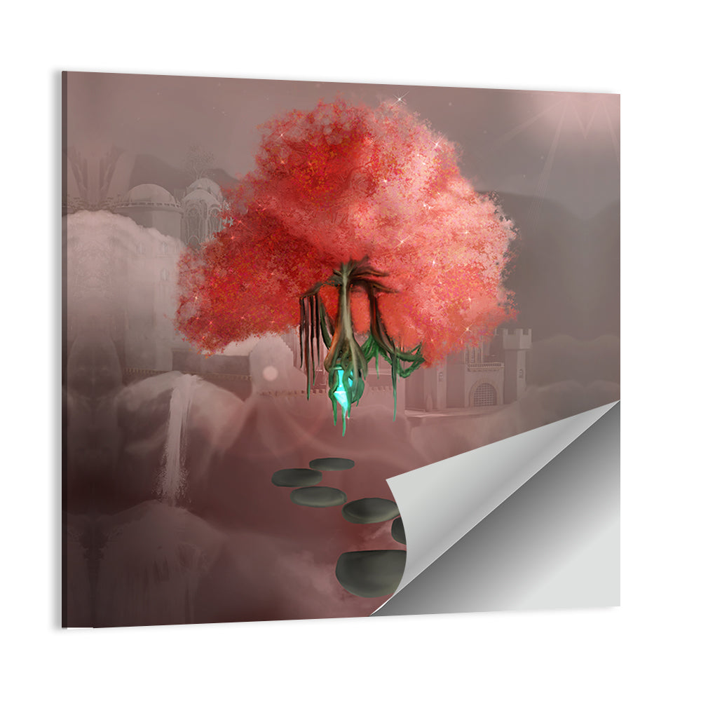 Levitating Pink Tree Wall Art