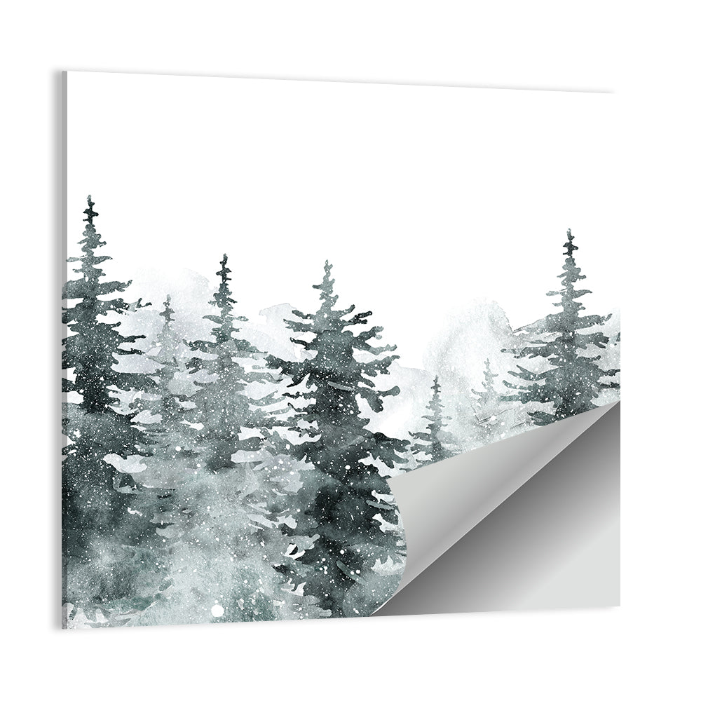 Snowy Pine & Spruce Trees Artwork Wall Art