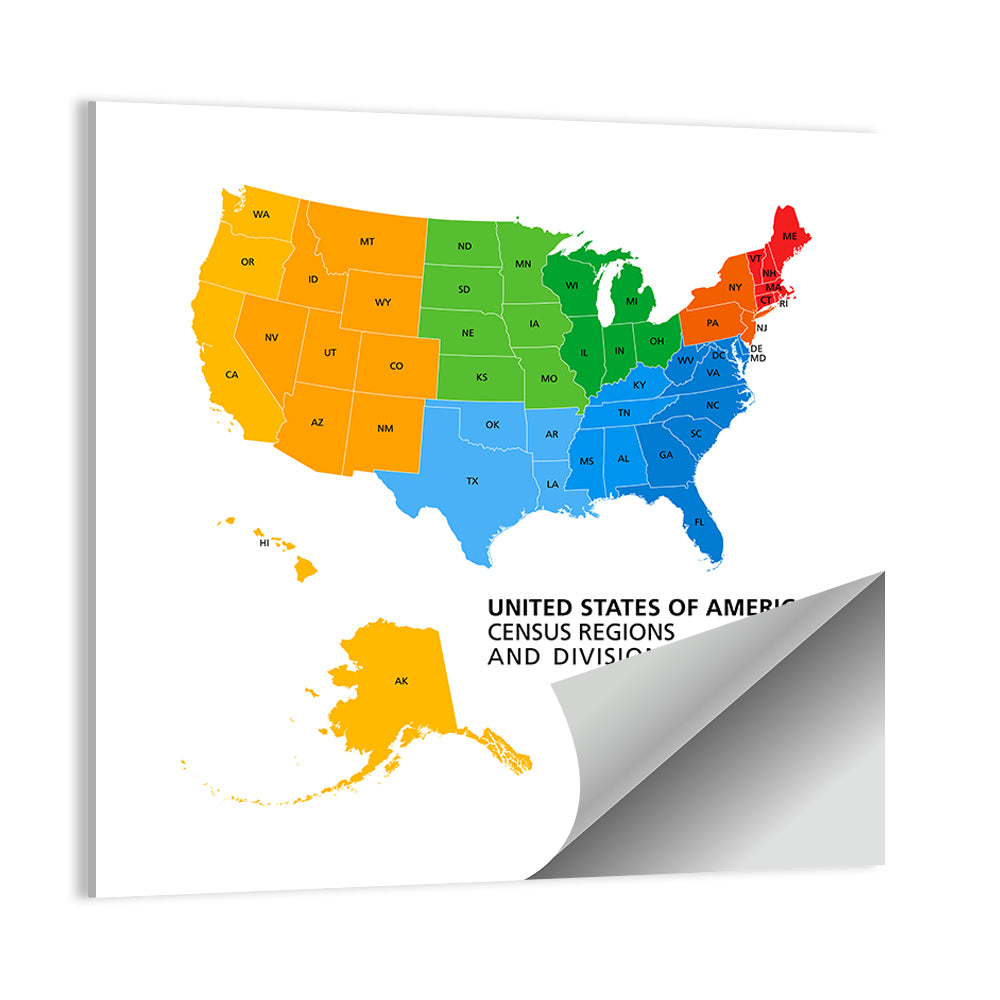 United States Political Map Wall Art