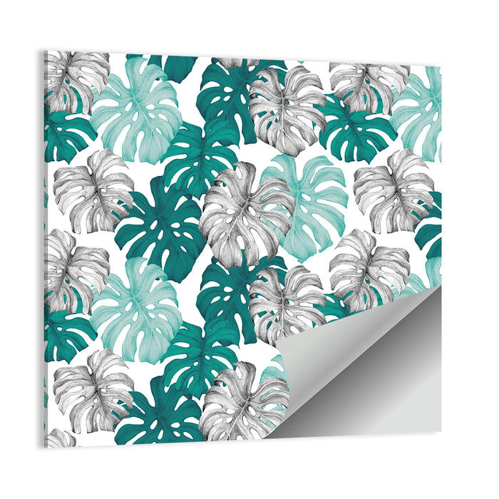 Seamless Monstera Leaf Pattern Wall Art as a poster print