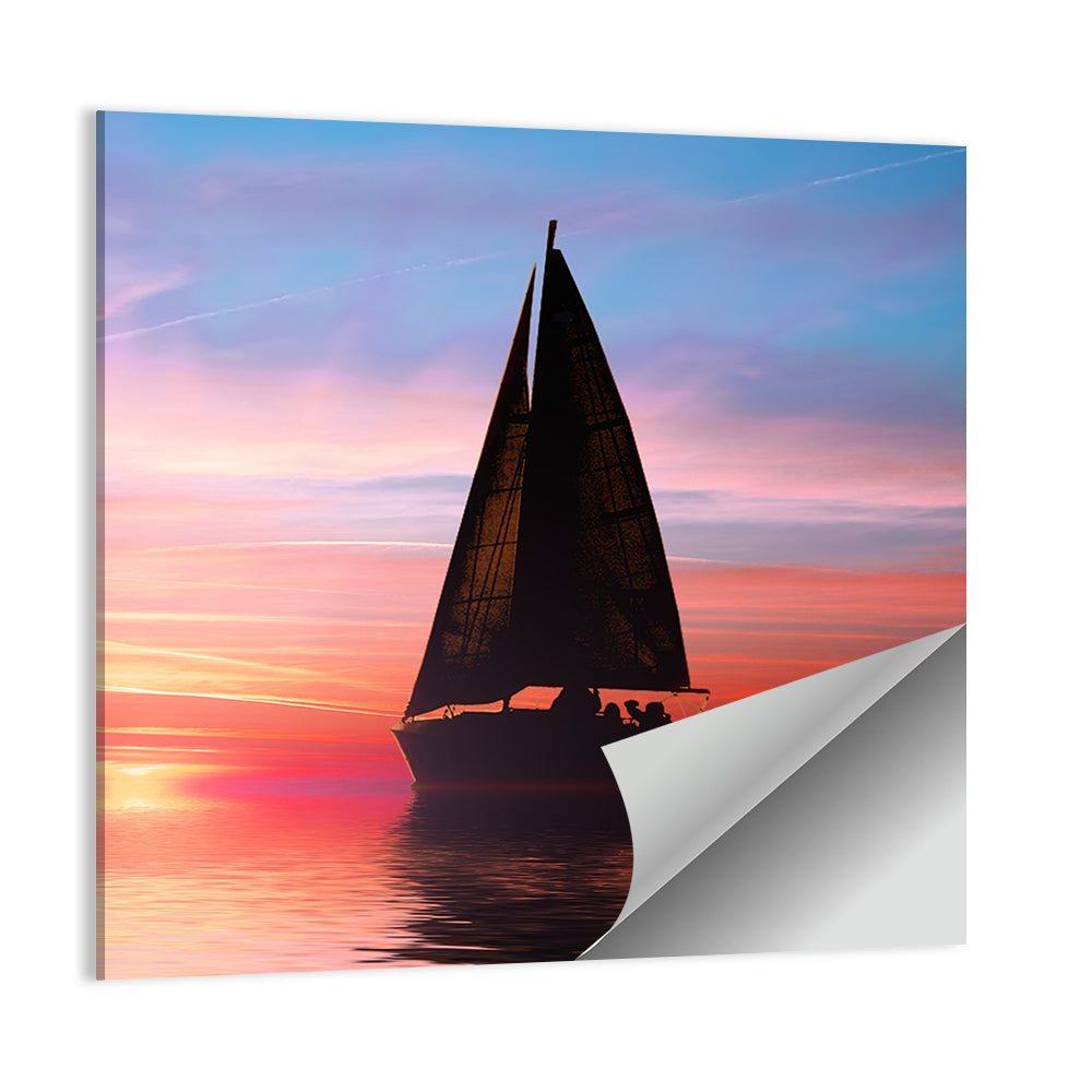 Sailing At Sunset On The Ocean Wall Art