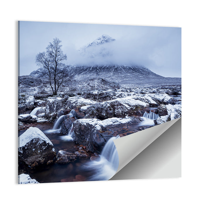 Buachaille Etive Mor Winter Mountain Wall Art as a poster print