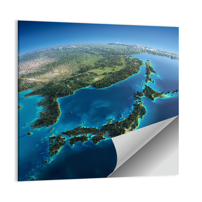 Japanese Archipelago Aerial View Wall Art as a poster print