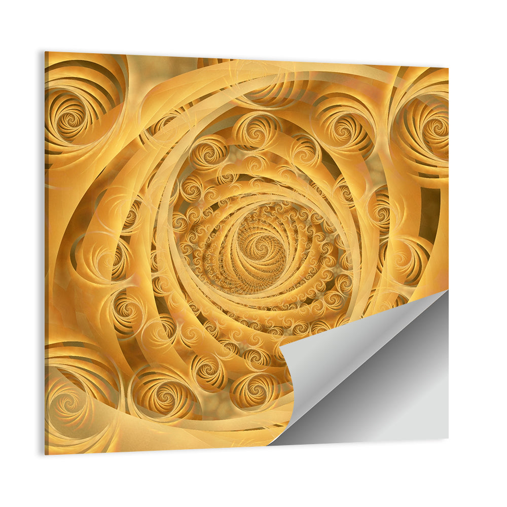 Wispy Gold Spirals Pattern Wall Art