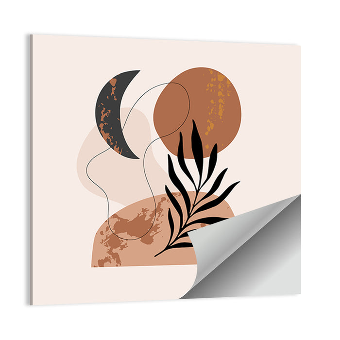 Crescent Moon Botanical Minimalist Wall Art as a poster print
