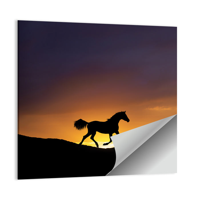 Running Horse Silhouette Wall Art as a poster print