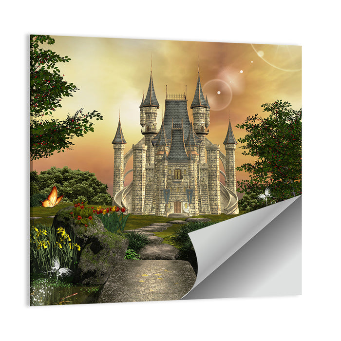 Castle in an Enchanted Garden Wall Art as a poster print