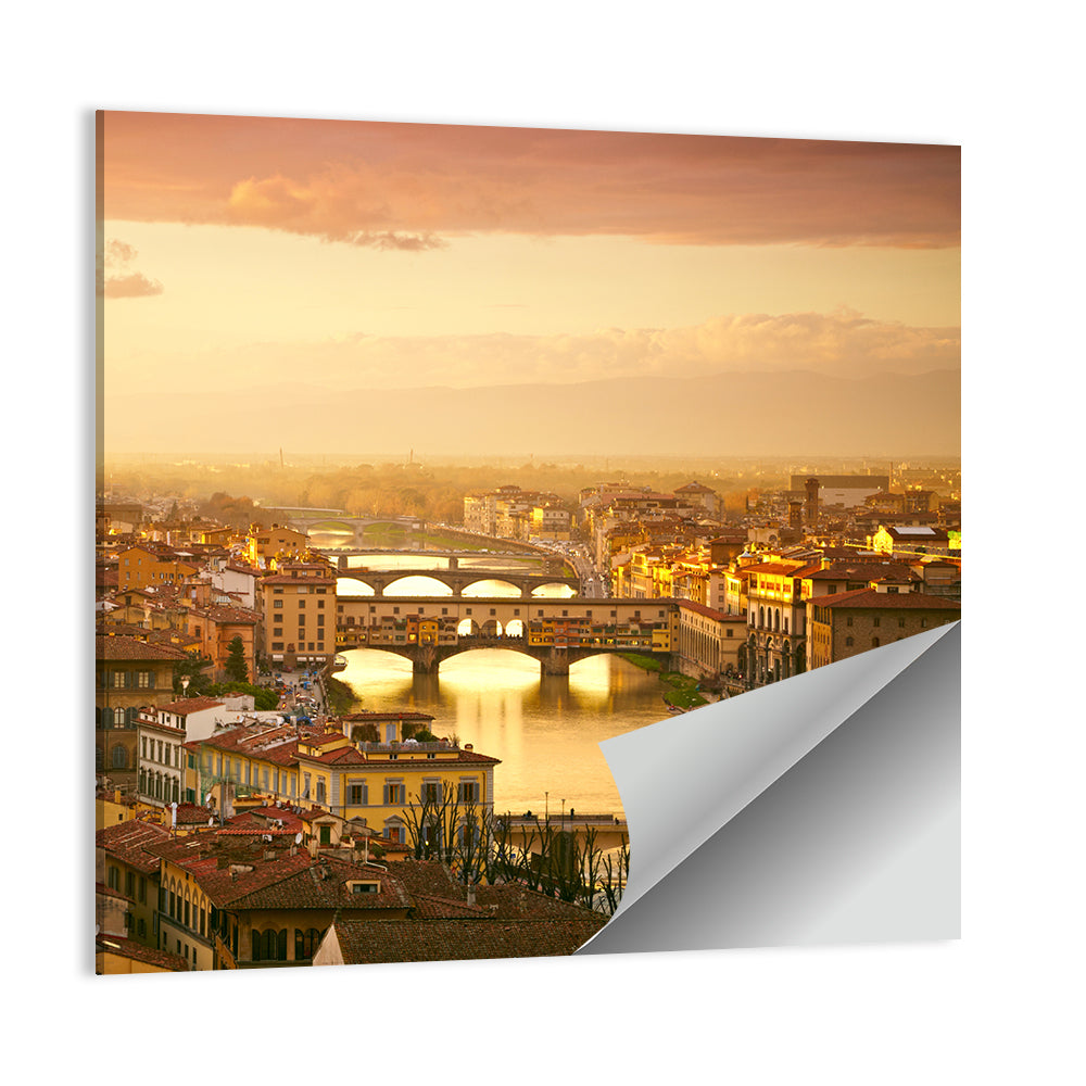 Bridge Ponte Vecchio Sunset Wall Art