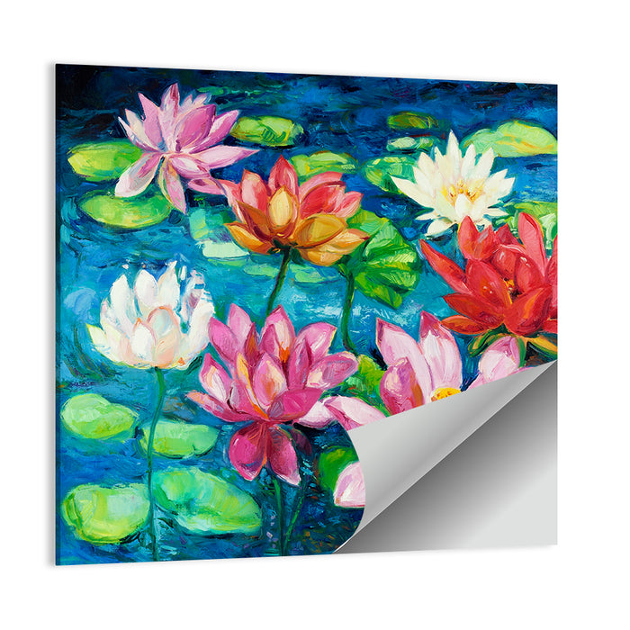 Overhead Lotus Pond Painting Wall Art as a poster print