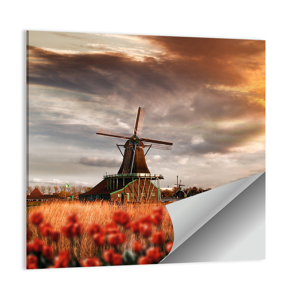 Traditional Dutch Windmills Wall Art
