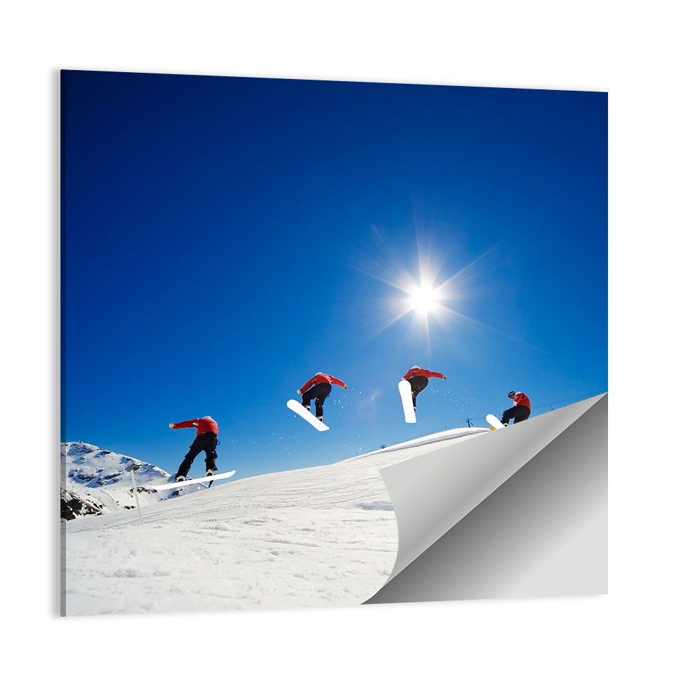 Snowboarder Going Over Jump Wall Art