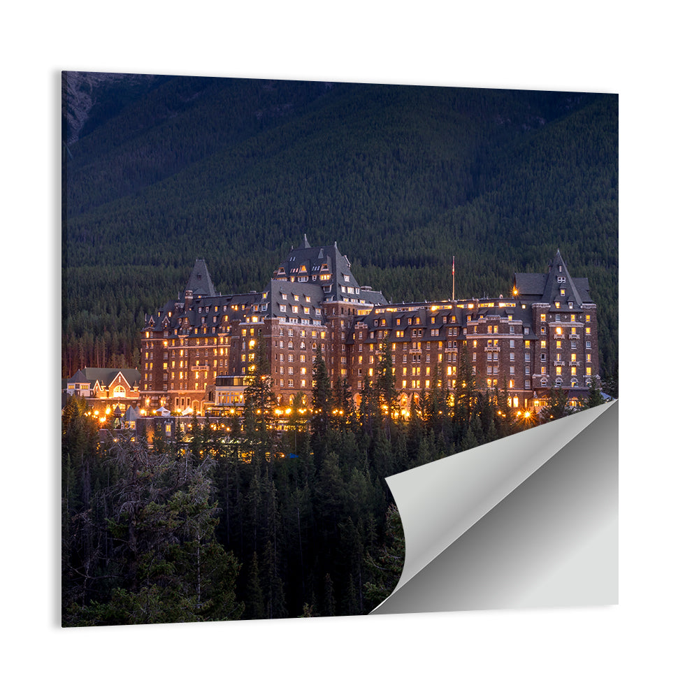 The Banff Springs Hotel At Night Wall Art