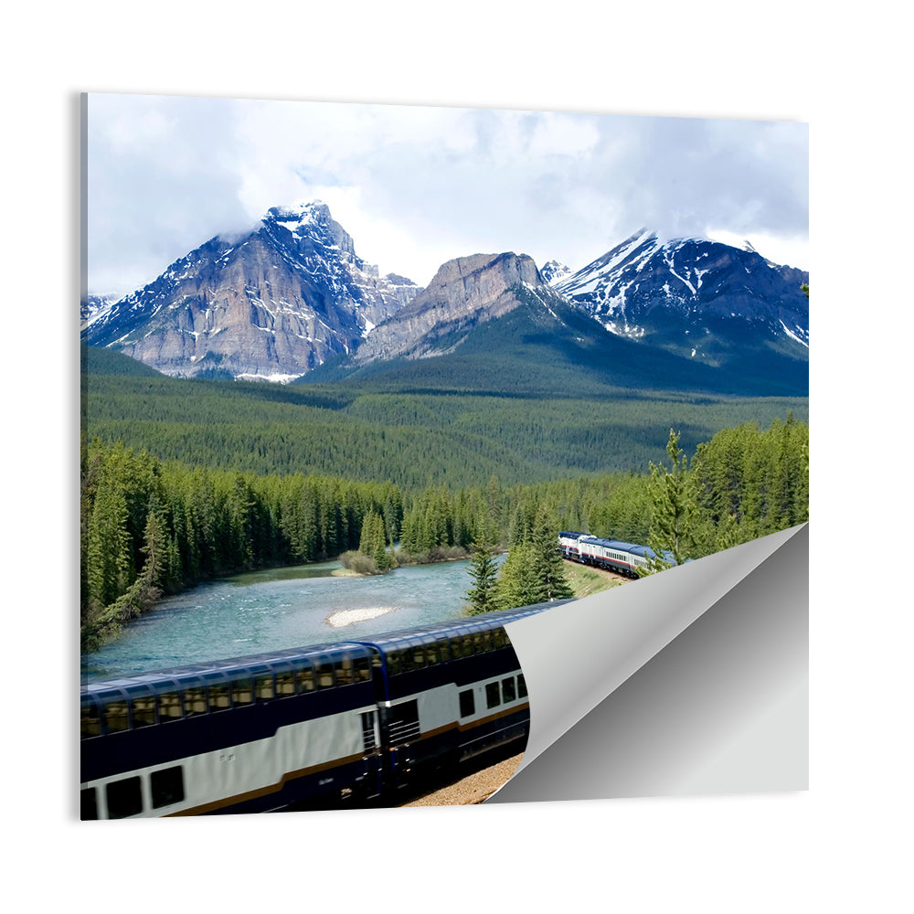 Train In Canadian Rockies Wall Art