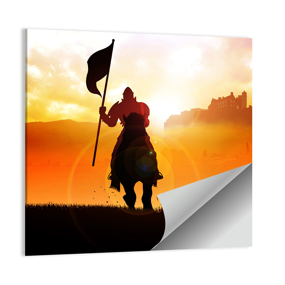 Medieval Knight On Horse Wall Art