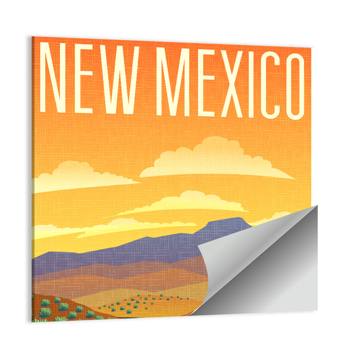 New Mexico Retro Travel Wall Art as a poster print