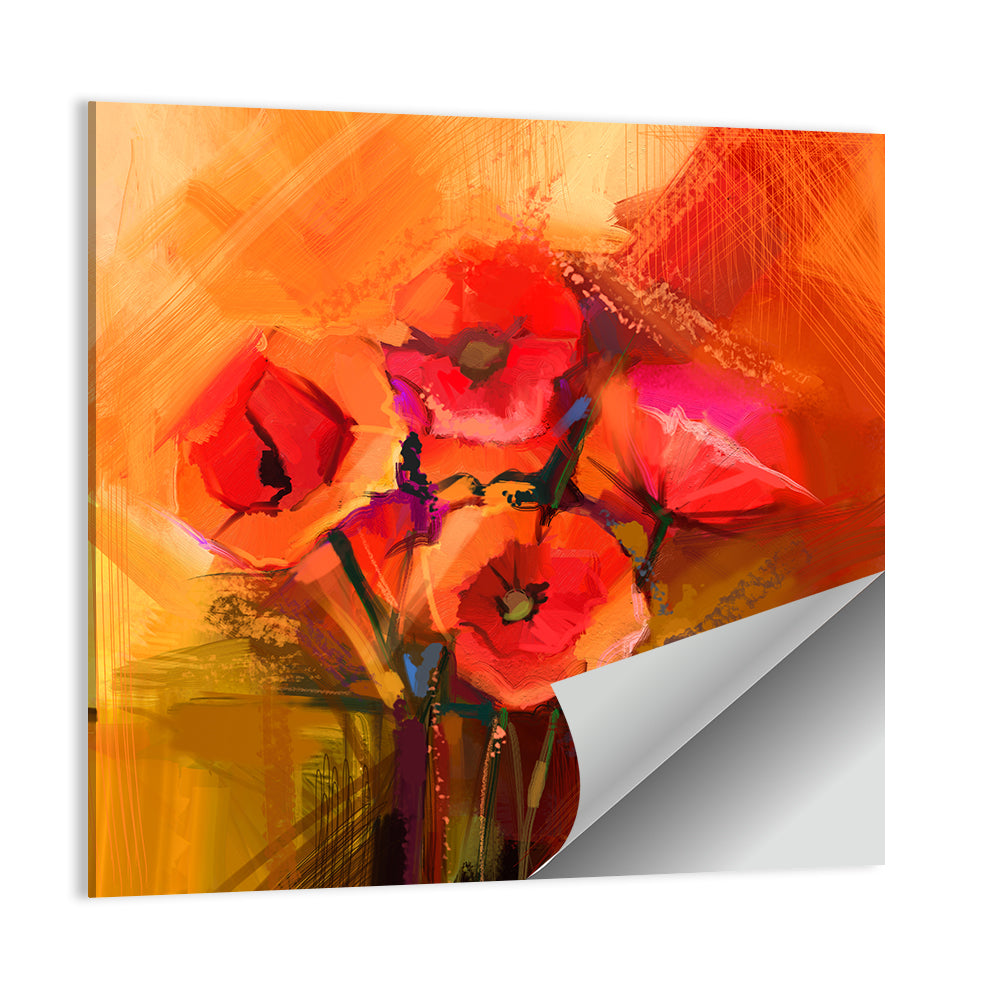 Red Poppy Flower Wall Art