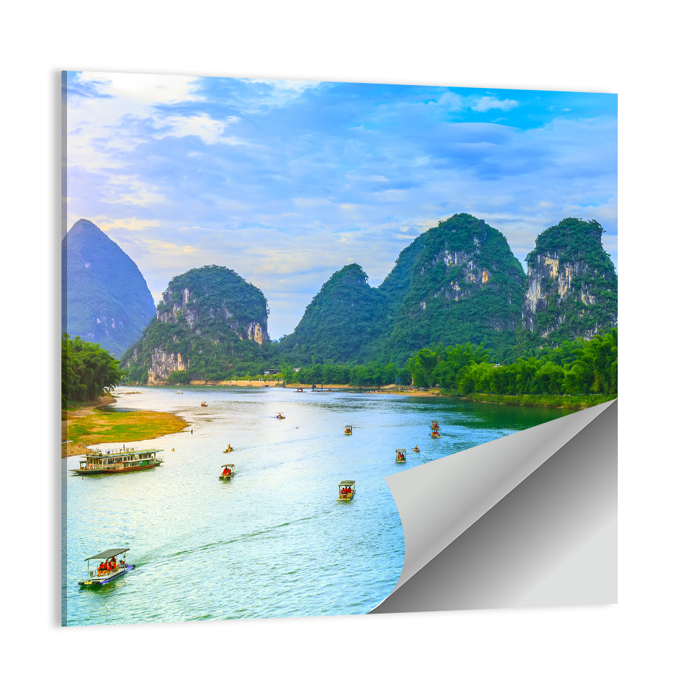 Guilin Lijiang River Landscape In Yangshuo Wall Art