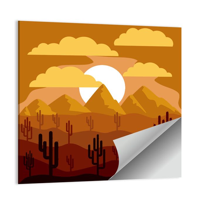Layered Desert Sunset Wall Art as a poster print