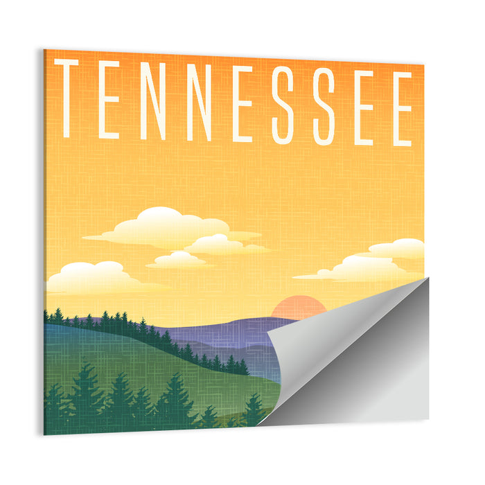Tennessee Sunset Travel Illustration Wall Art as a poster print