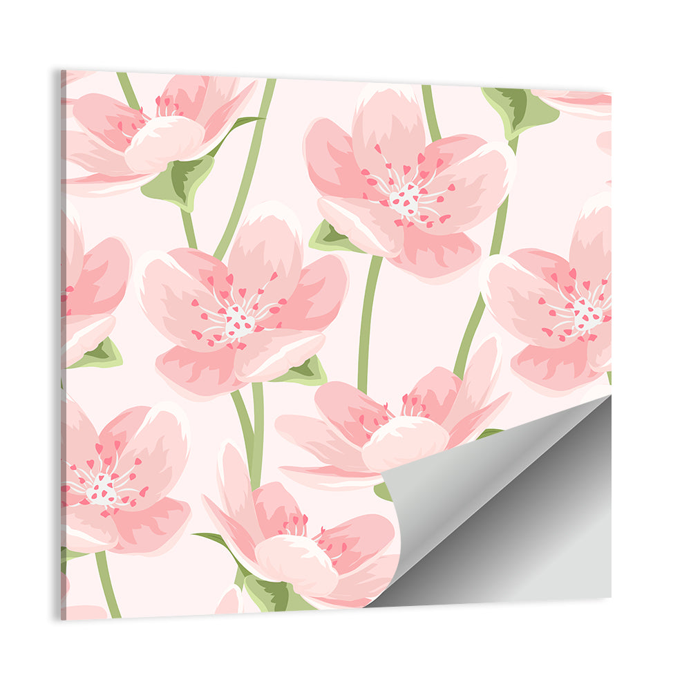 Pink Sakura Magnolia Pattern Wall Art