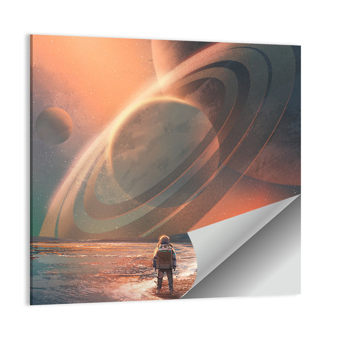 Solitary Astronaut on Alien Beach Wall Art as a poster print
