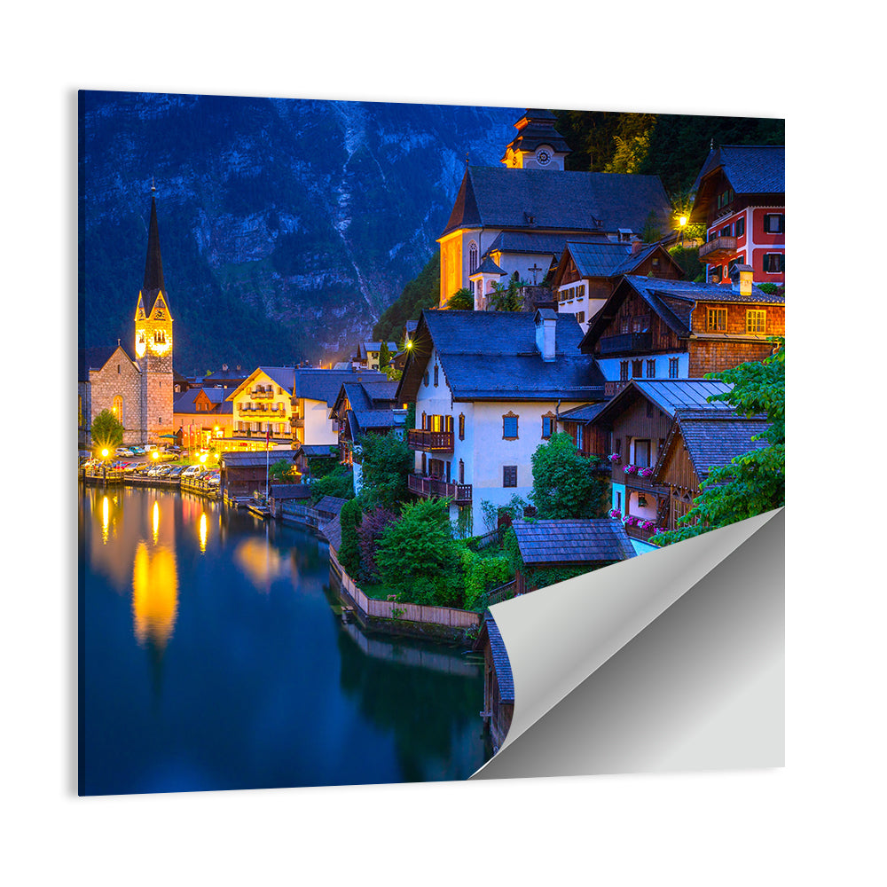 Hallstatt Village In Alps Wall Art