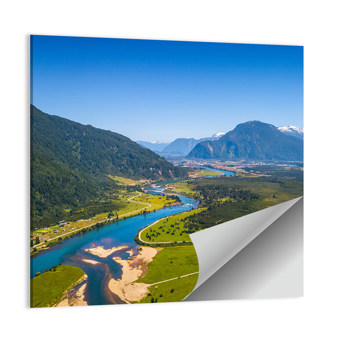 Puerto Aysen River Valley Wall Art as a poster print