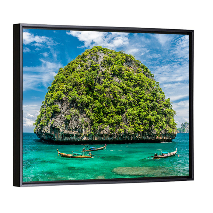 Krabi Limestone Karst Island Wall Art as a framed canvas