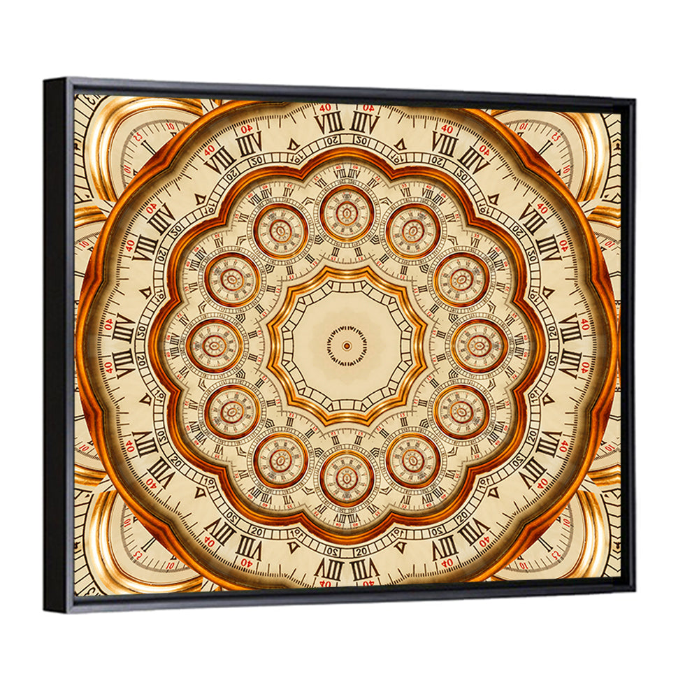 Antique Old Golden Clock Wall Art
