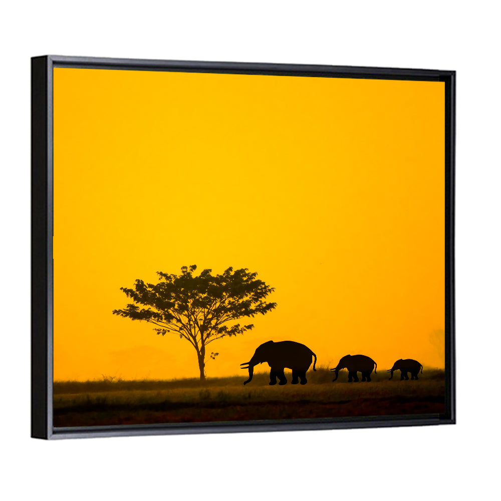 Elephant Group in Thailand Wall Art