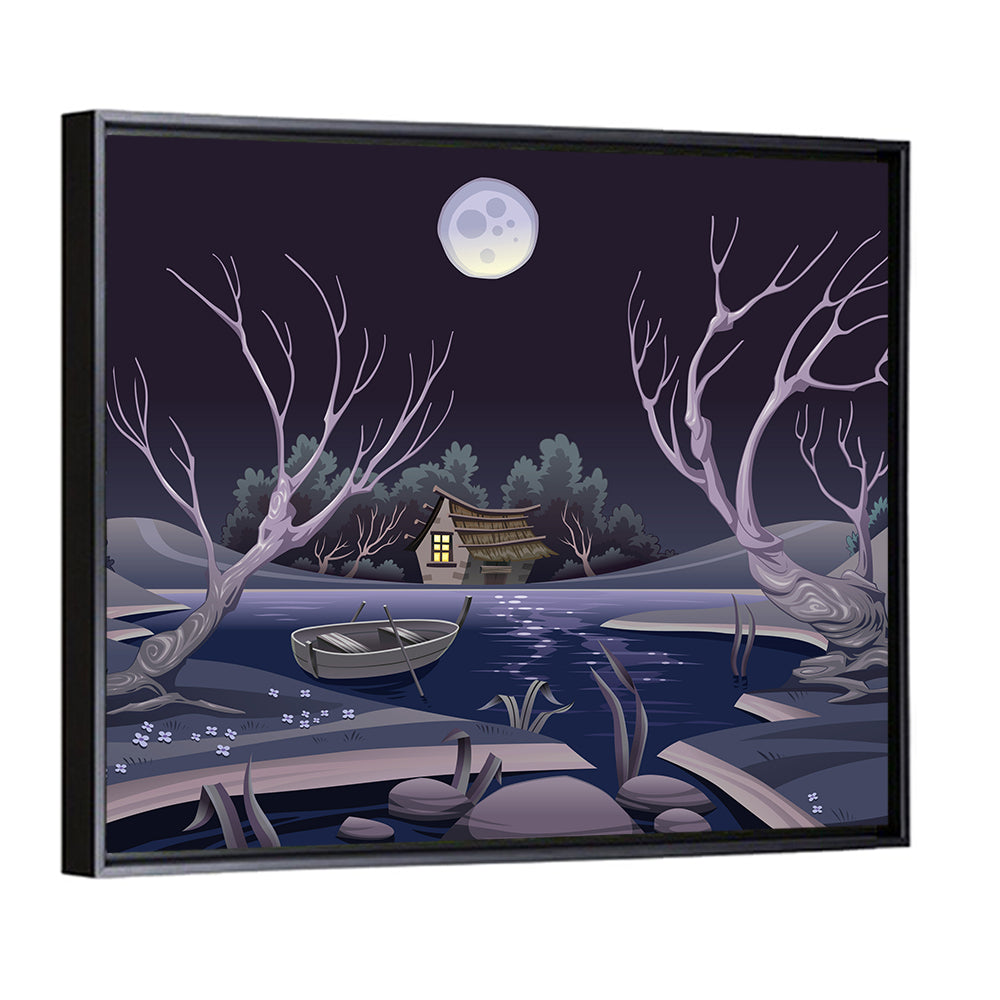 Pond In Night Wall Art