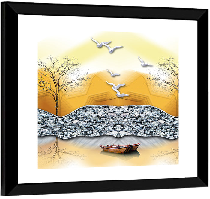 Lake Forest Reflection Wall Art as a framed print