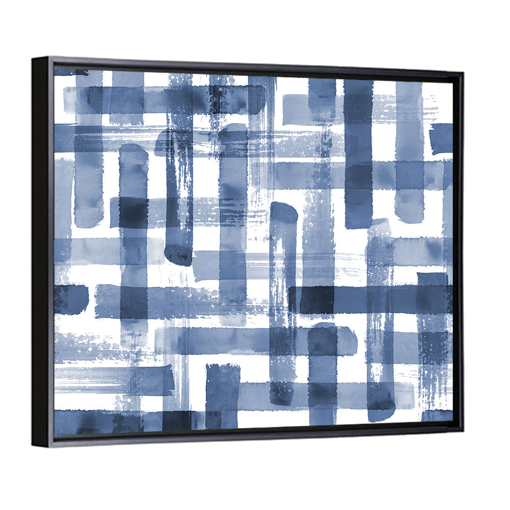 Indigo Brush Strokes Texture Wall Art