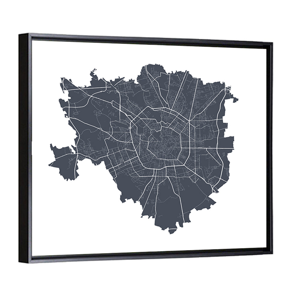 Milan City Map Wall Art