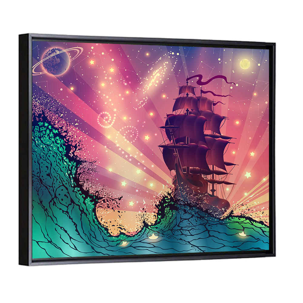 Ship On Sea Waves Wall Art