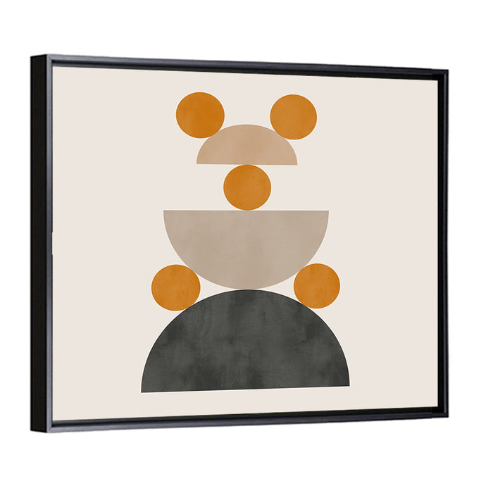 Stacked Geometric Shapes Wall Art as a framed canvas