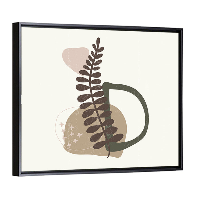 Letter D Botanical Vintage Wall Art as a framed canvas