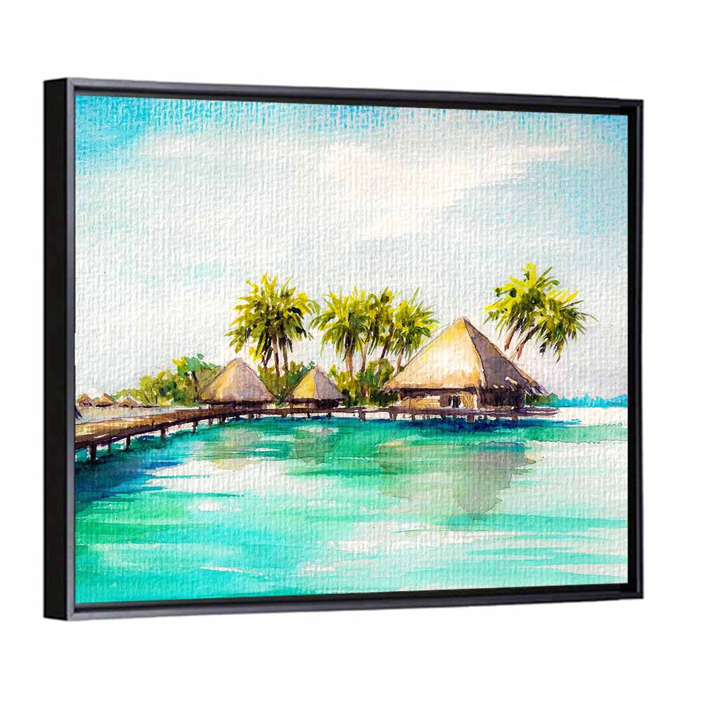 Over Water Bungalows Wall Art