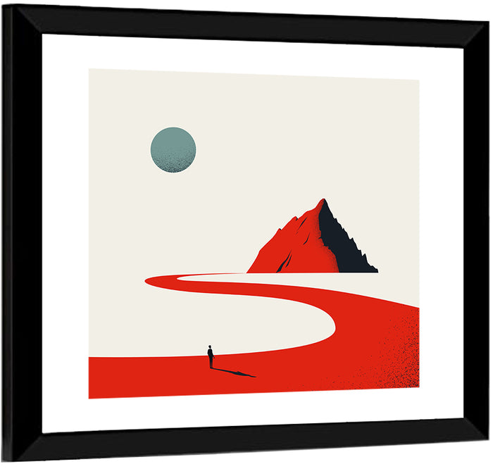 Career Path Mountain Illustration Wall Art as a framed print