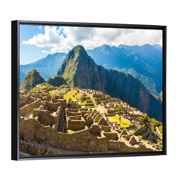 Terraced Ruins of Machu Picchu Wall Art as a framed canvas