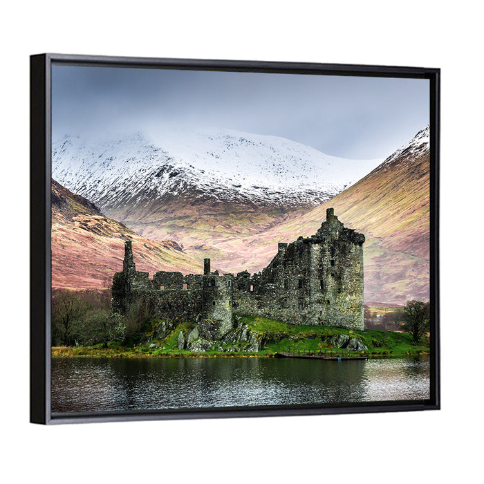 Kilchurn Castle in Winter, Loch Awe Wall Art as a framed canvas