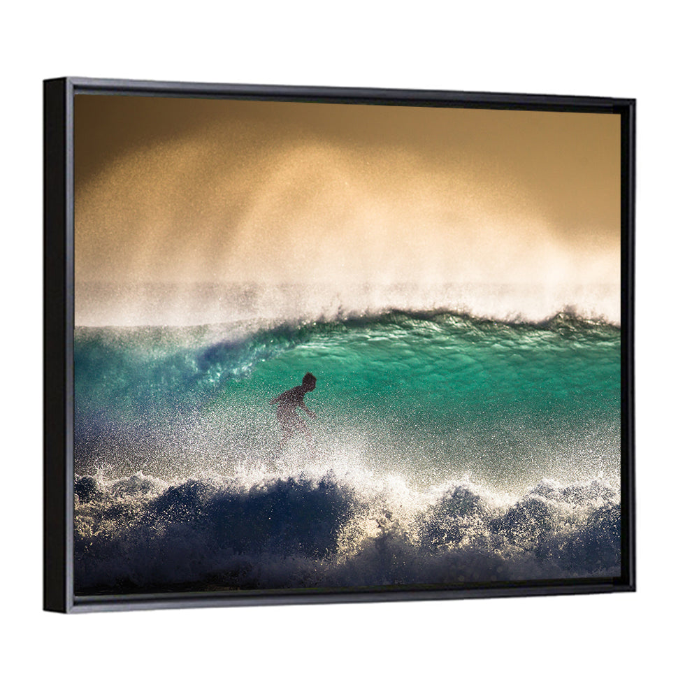 Surfer On Ocean Wave In Bali Wall Art