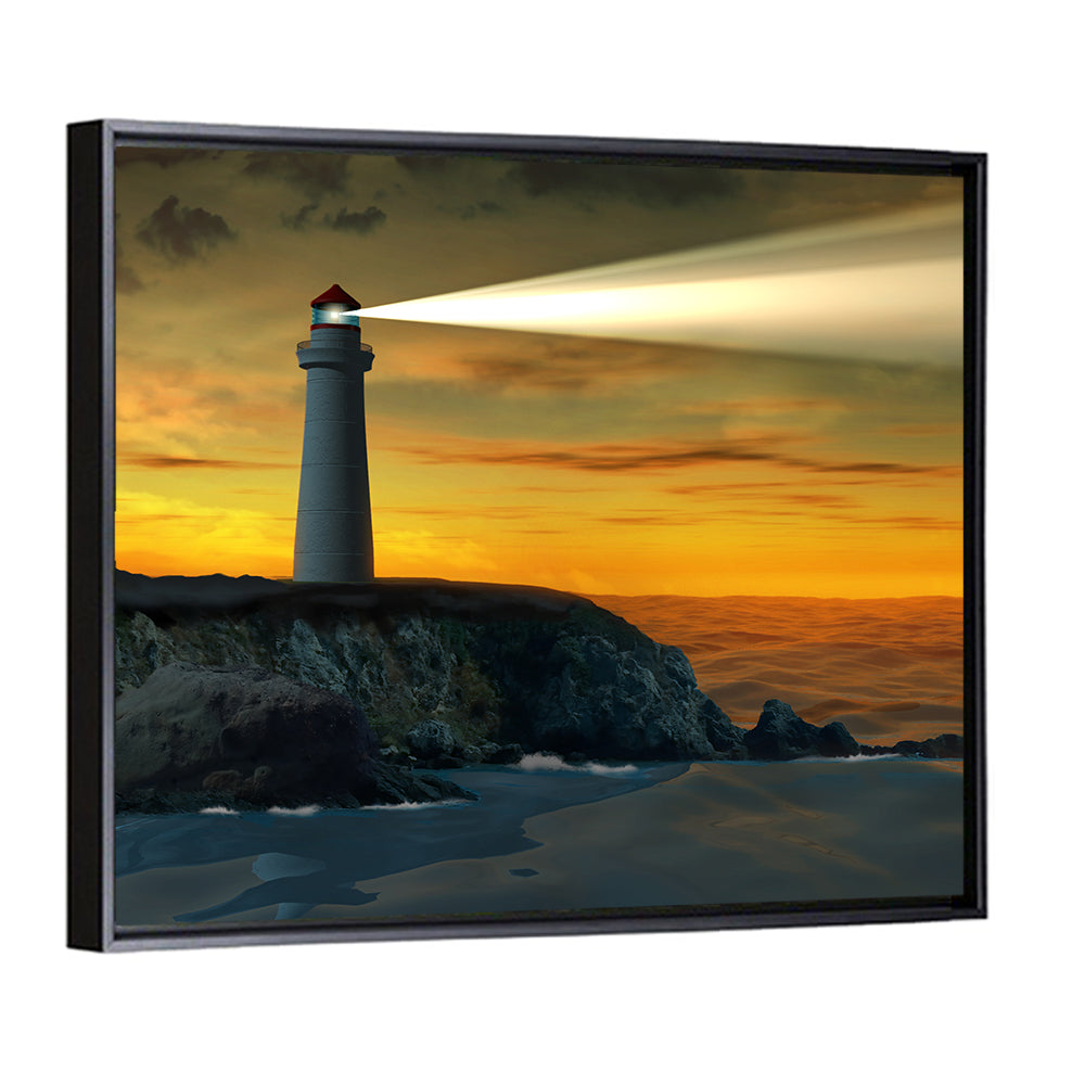 Lighthouse At Sunset Wall Art