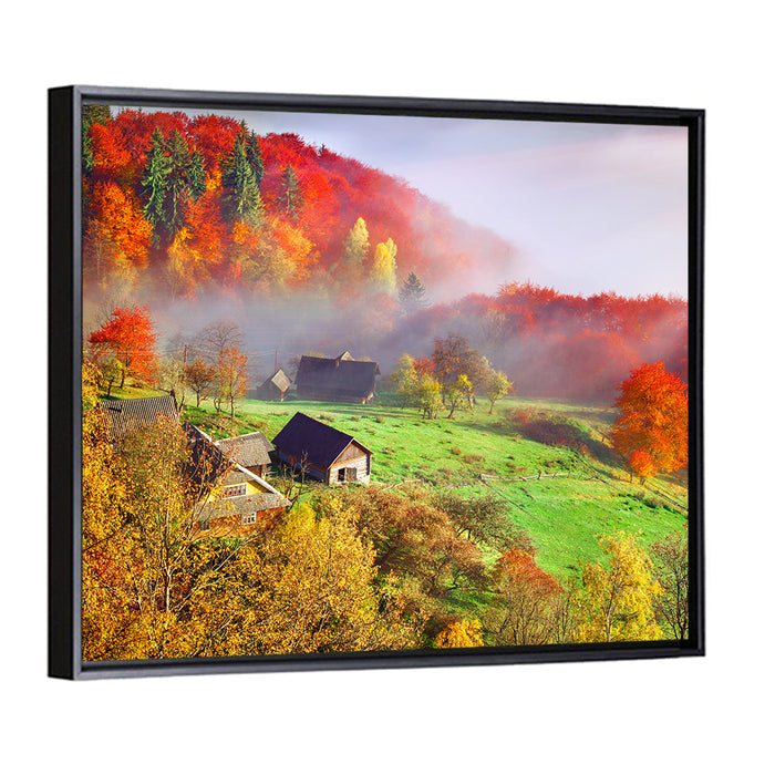 Carpathian Mountains Landscape Wall Art as a framed canvas