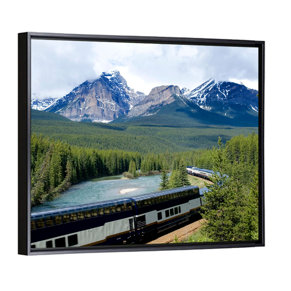 Train In Canadian Rockies Wall Art