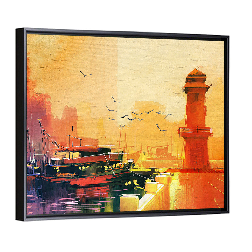 Lighthouse & Fishing Boat Artwork Wall Art