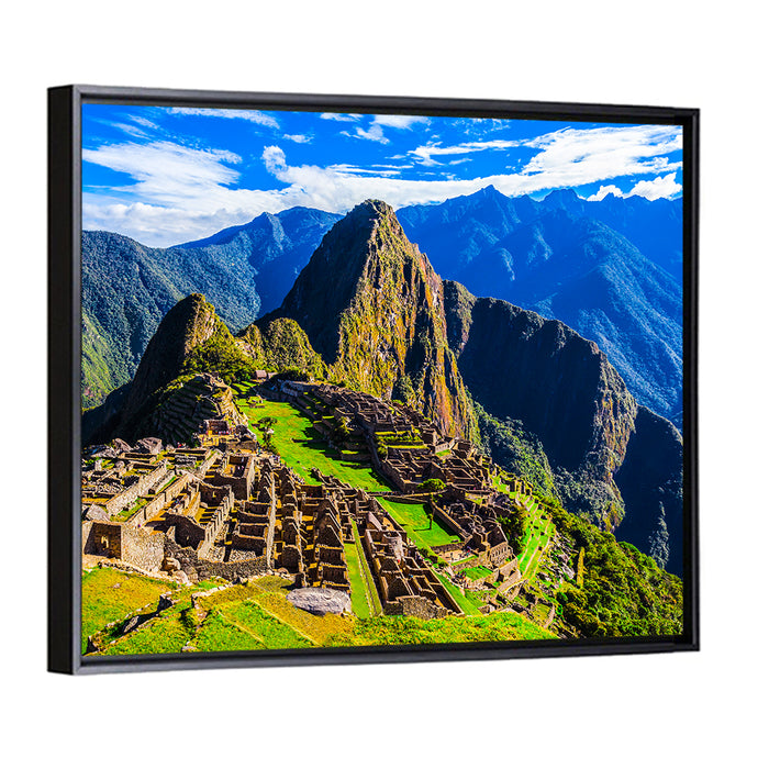 Machu Picchu Heritage Wall Art as a framed canvas