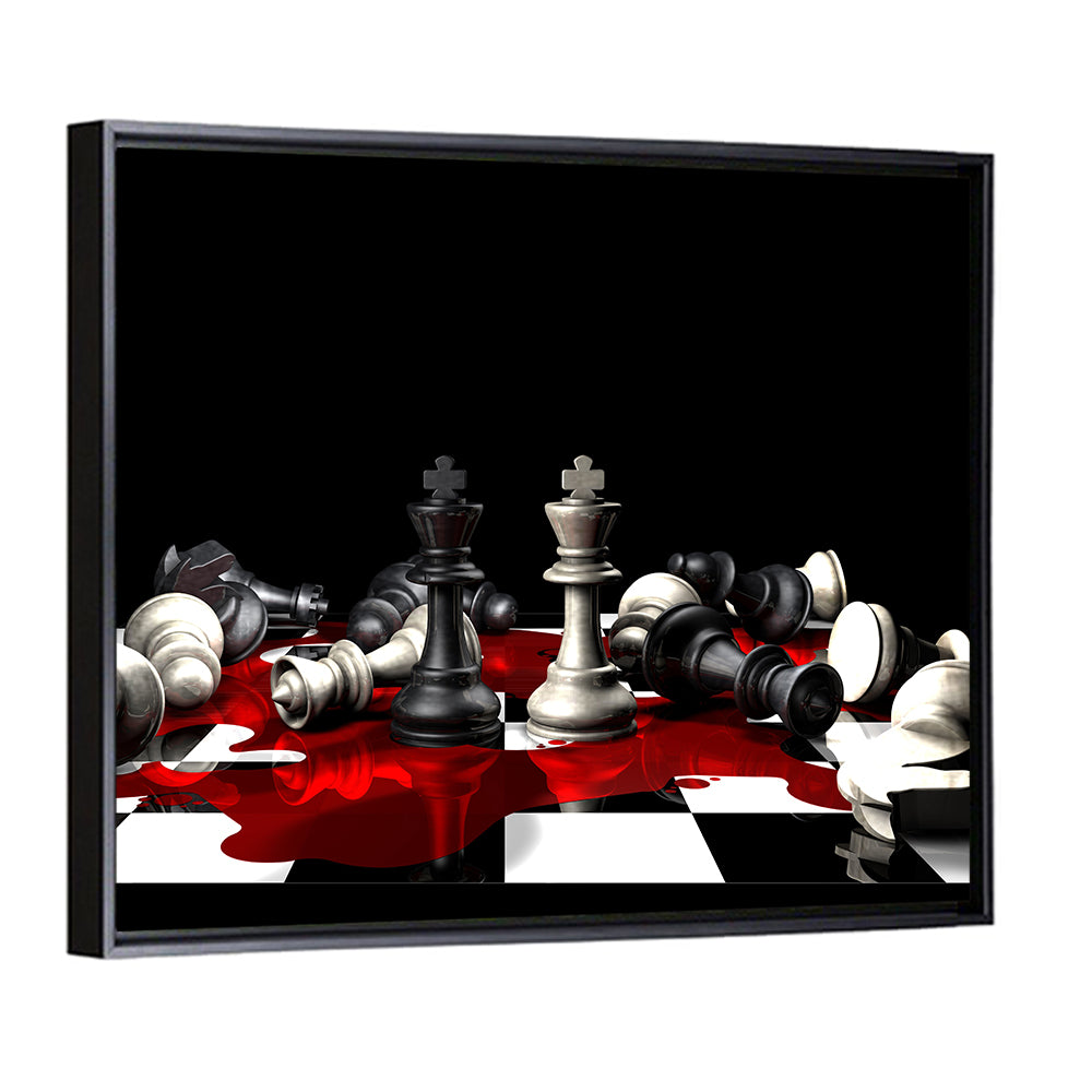 Chess Pieces In Game Wall Art